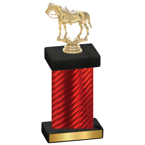 Single Red Carbon Fiber Horses Trophy