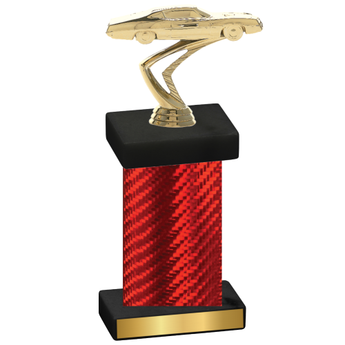 Single Red Carbon Fiber Cars Trophy