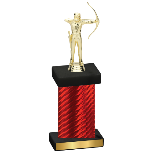 Single Red Carbon Fiber Archery Trophy