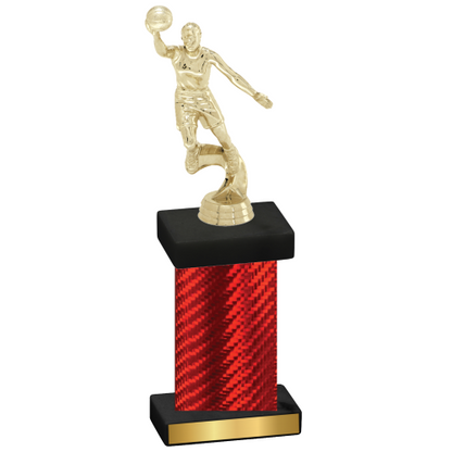 Single Red Carbon Fiber Basketball Trophy