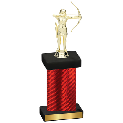 Single Red Carbon Fiber Archery Trophy