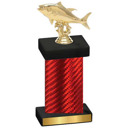 Single Red Carbon Fiber Fishing Trophy