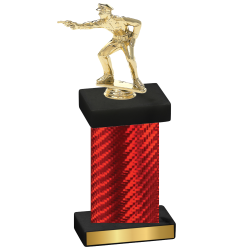 Single Red Carbon Fiber Shooter Trophy