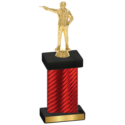 Single Red Carbon Fiber Shooter Trophy