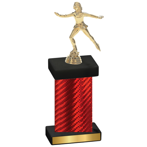 Single Red Carbon Fiber Skater Trophy