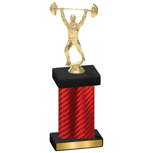 Single Red Carbon Fiber Weights Trophy