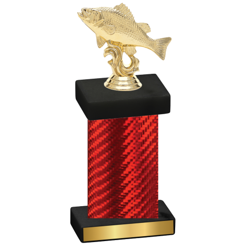 Single Red Carbon Fiber Fishing Trophy