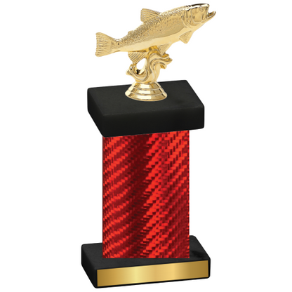 Single Red Carbon Fiber Fishing Trophy