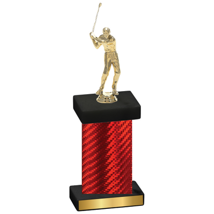 Single Red Carbon Fiber Golf Trophy