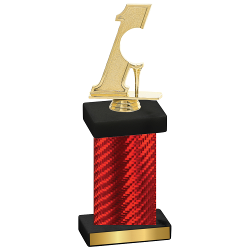 Single Red Carbon Fiber Golf Trophy