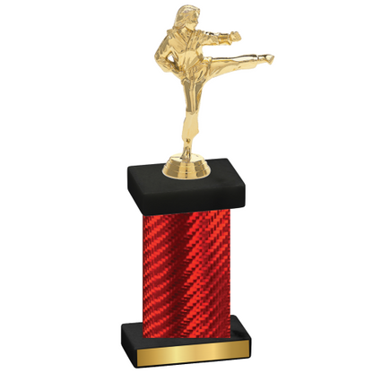 Single Red Carbon Fiber Karate Trophy