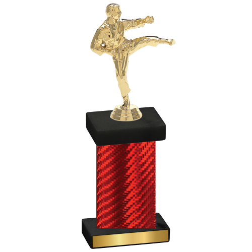 Single Red Carbon Fiber Karate Trophy