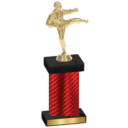 Single Red Carbon Fiber Karate Trophy