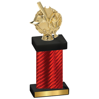 Single Red Carbon Fiber Baseball Trophy