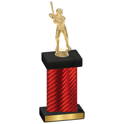 Single Red Carbon Fiber Baseball Trophy