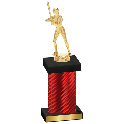 Single Red Carbon Fiber Softball Trophy