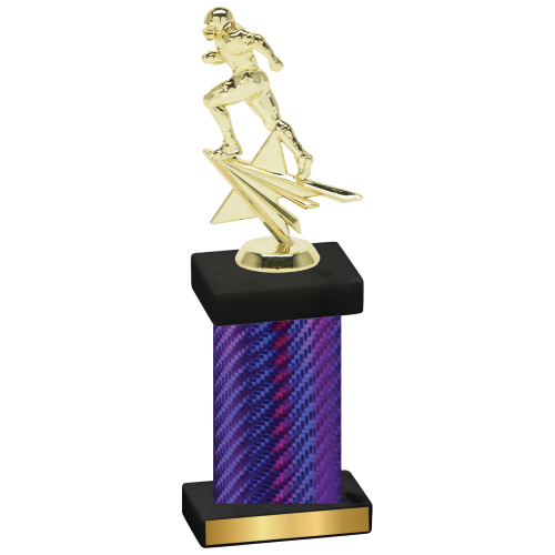 Single Purple Carbon Fiber Football Trophy