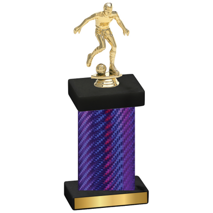 Single Purple Carbon Fiber Soccer Trophy