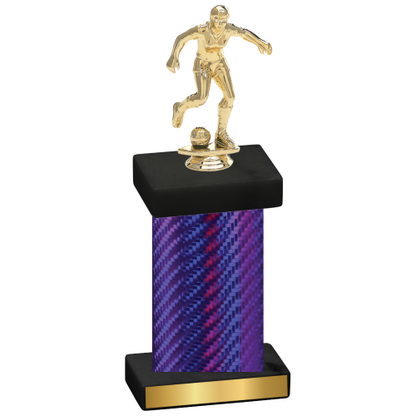 Single Purple Carbon Fiber Soccer Trophy