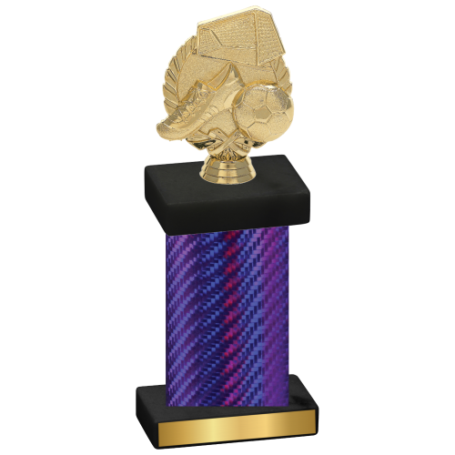 Single Purple Carbon Fiber Soccer Trophy