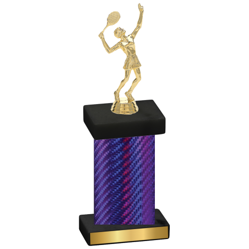 Single Purple Carbon Fiber Tennis Trophy