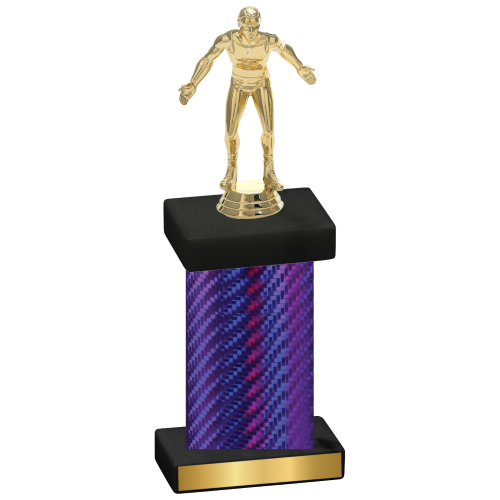 Single Purple Carbon Fiber Wrestling Trophy