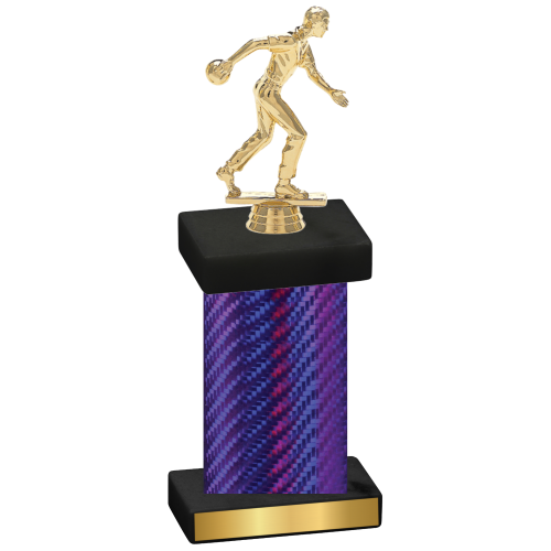 Single Purple Carbon Fiber Bowling Trophy