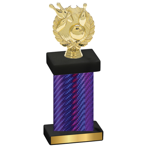 Single Purple Carbon Fiber Bowling Trophy