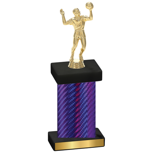 Single Purple Carbon Fiber Volleyball Trophy