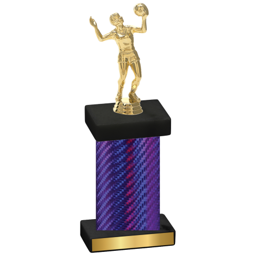 Single Purple Carbon Fiber Volleyball Trophy