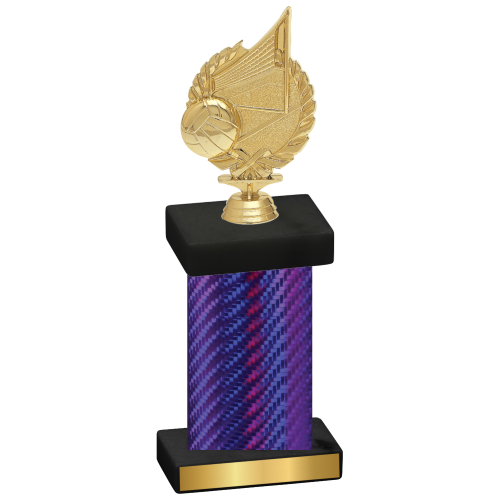 Single Purple Carbon Fiber Volleyball Trophy