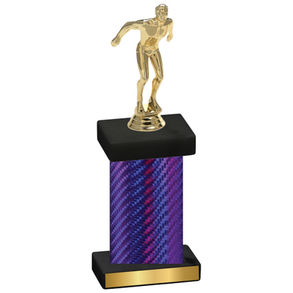 Single Purple Carbon Fiber Swimming Trophy