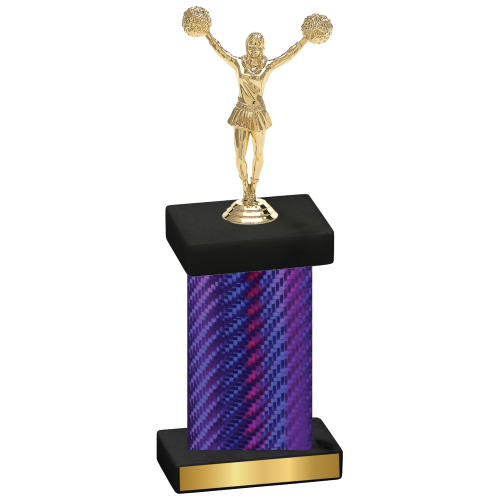 Single Purple Carbon Fiber Cheerleading Trophy