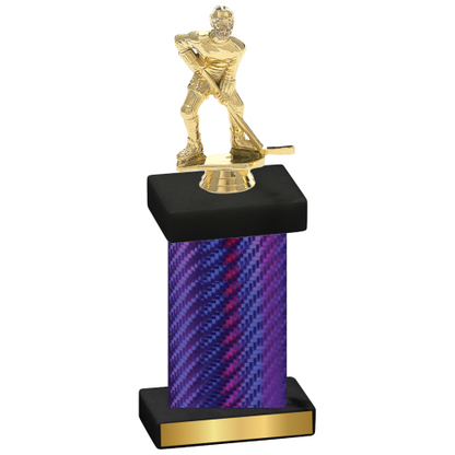 Single Purple Carbon Fiber Hockey Trophy