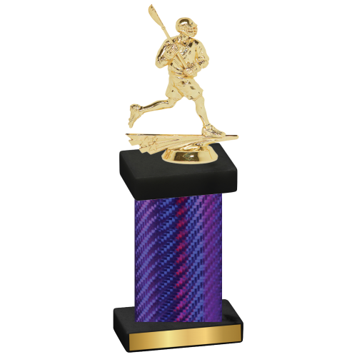 Single Purple Carbon Fiber Lacrosse Trophy