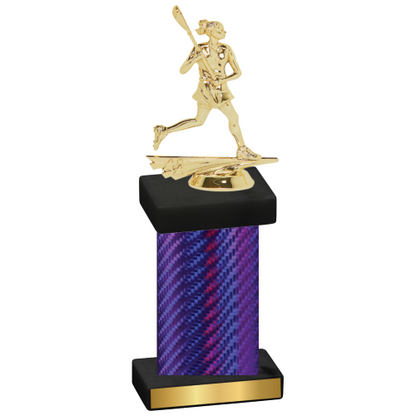 Single Purple Carbon Fiber Lacrosse Trophy