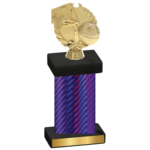 Single Purple Carbon Fiber Basketball Trophy