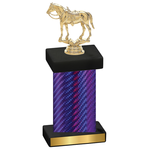 Single Purple Carbon Fiber Horses Trophy