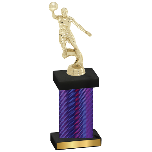 Single Purple Carbon Fiber Basketball Trophy