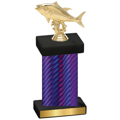 Single Purple Carbon Fiber Fishing Trophy