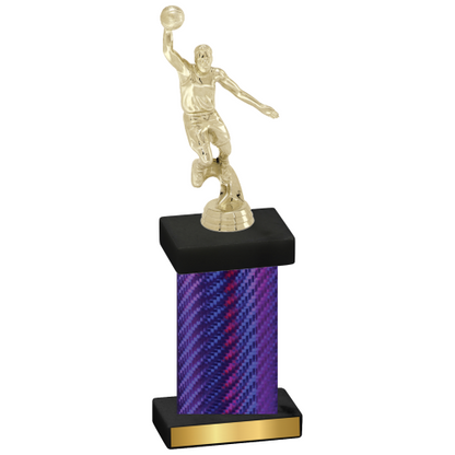 Single Purple Carbon Fiber Basketball Trophy