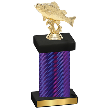 Single Purple Carbon Fiber Fishing Trophy