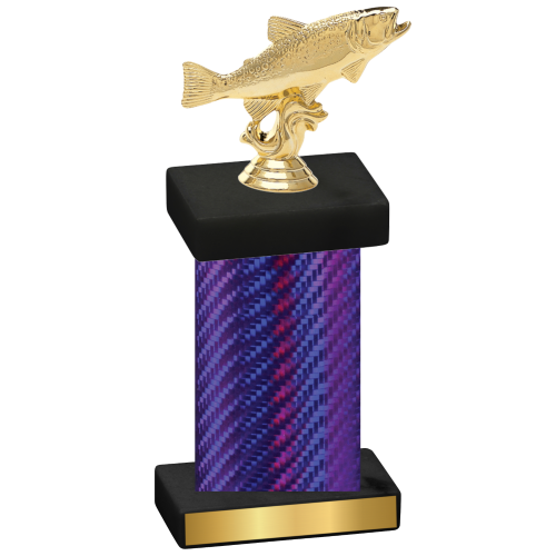 Single Purple Carbon Fiber Fishing Trophy