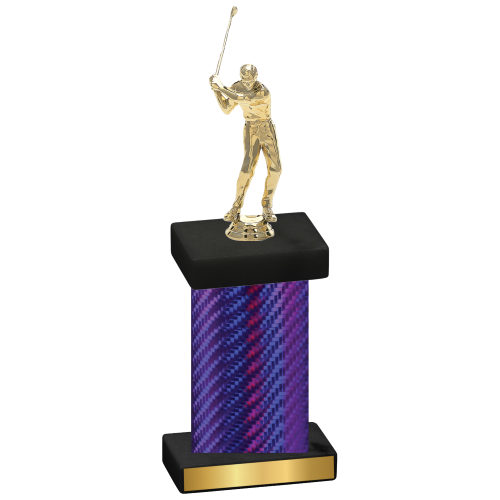 Single Purple Carbon Fiber Golf Trophy