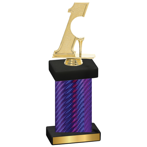 Single Purple Carbon Fiber Golf Trophy