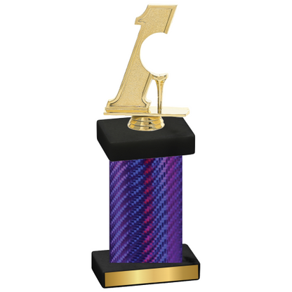 Single Purple Carbon Fiber Golf Trophy