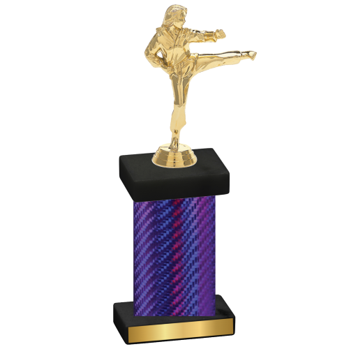 Single Purple Carbon Fiber Karate Trophy