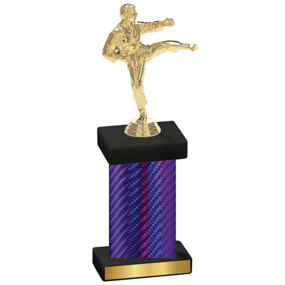 Single Purple Carbon Fiber Karate Trophy