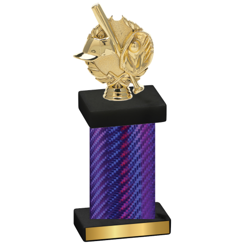 Single Purple Carbon Fiber Baseball Trophy