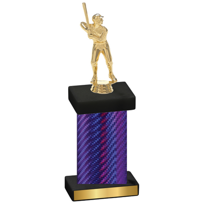 Single Purple Carbon Fiber Baseball Trophy